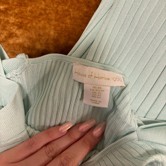 HOUSE OF HARLOW 1960 Ribbed Skirt Set in Pastel Blue - Picture 7 of 7